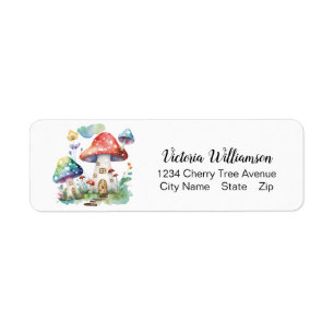 Maison de champignons Whimsical Cute Aquarelle