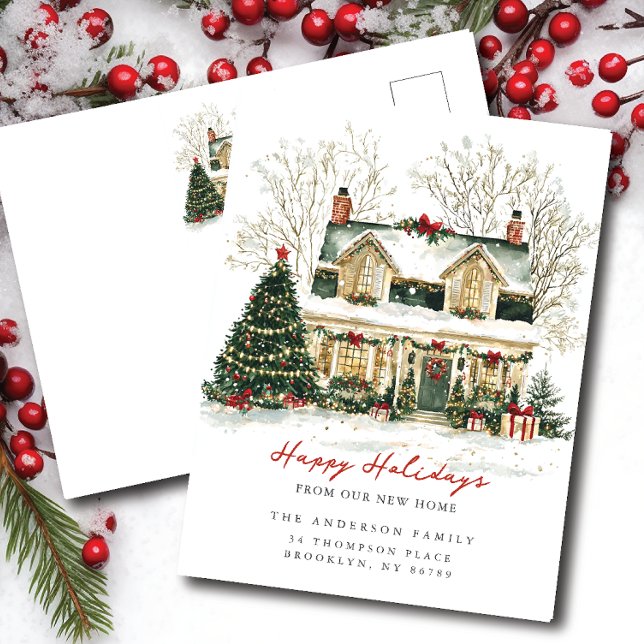 Maison de charme Noël faire-part de déménagement (Créateur téléchargé)