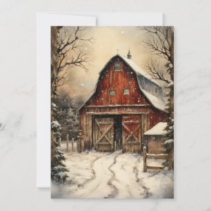 Maison de Noël avec Cheval Stables Carte Plat