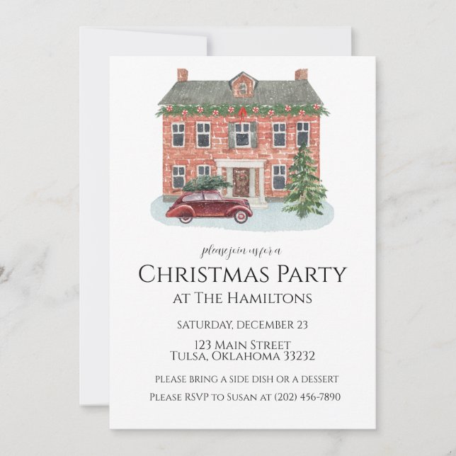 Maison de Noël Invitation classique (Devant)