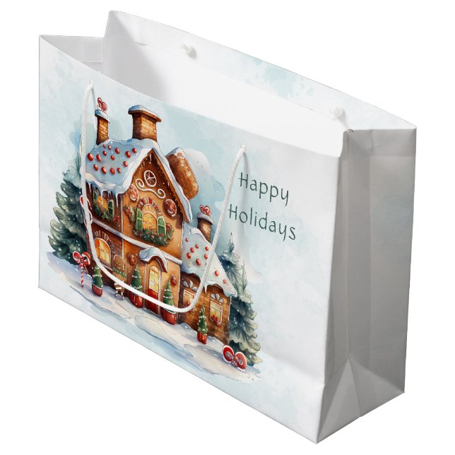 Maison de pain d'épice Sac cadeau de Noël (Devant Angle)