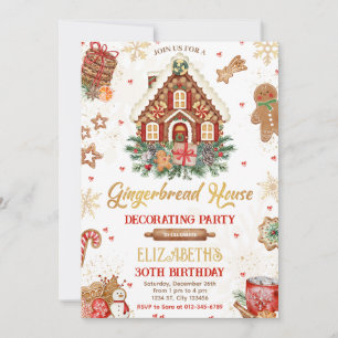 Maison de pain d'épices Invitation fête d'annivers
