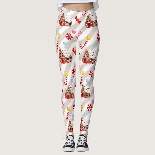 Maison de pain d'épices Leggings de Noël (Devant)