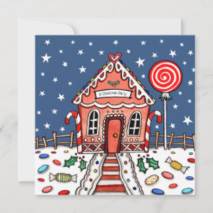 Maison de pain d'épices sur mesure Invitation de N