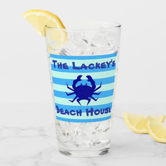 Maison de plage de crabe nautique Boire du verre (Devant glace)