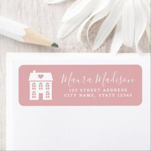 Maison de ville et coeur blanc rose et noir