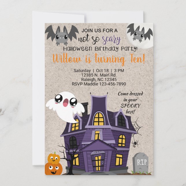 Maison d'Halloween pas si effrayant invitation d'a (Devant)
