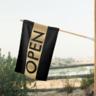 Drapeau de signalisation ouvert moderne noir et or