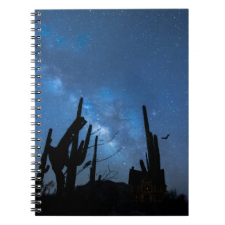 Maison Effrayante et Cahier de Nuit Bleue Étoilée