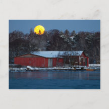 Maison en bois rouge à Helsinki, Finlande carte po