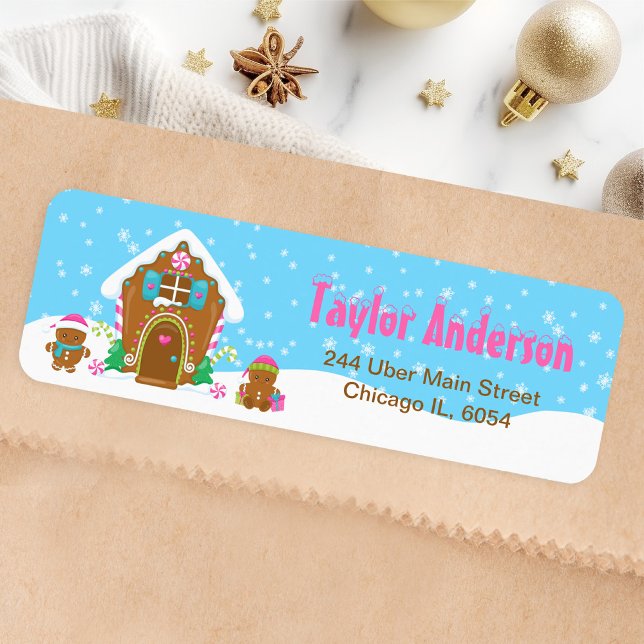 Maison en pain d'épice de Noël Bleu et rose (Créateur téléchargé)