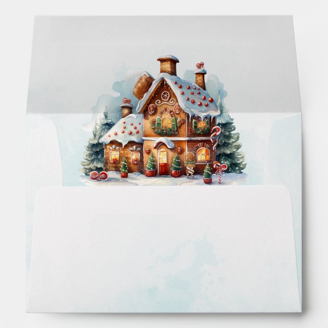 Maison en pain d'épice Enveloppe de Noël (Dos (Bas))
