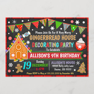 Maison en pain d'épice Invitation de Noël