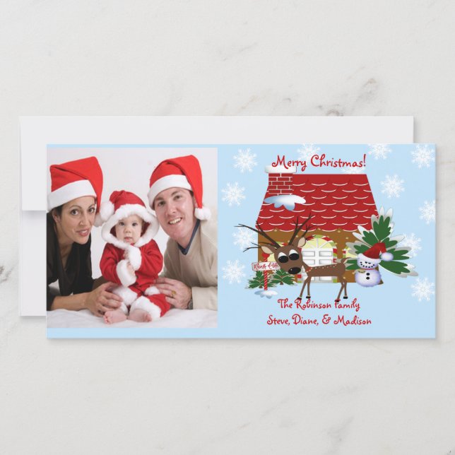 Maison en pain d'épices Chirstmas Famille Carte ph (Devant)