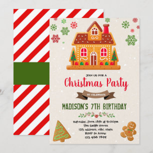 Maison en pain d'épices de Noël Cute Invitation