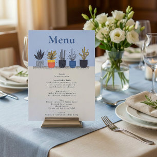 Maison en pointillés de couleur vive Menu Mariage 