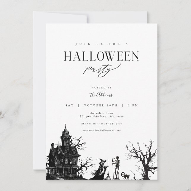 Maison Hantée Adulte Halloween Invitation de fête  (Devant)