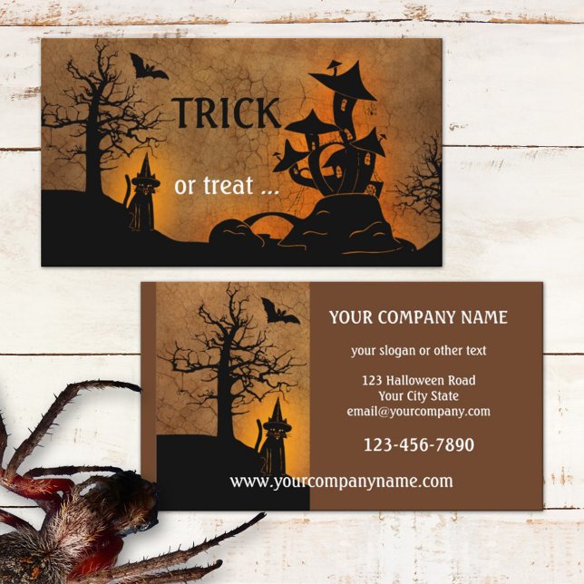 Maison hantée Carte de visite du parti Halloween (Créateur téléchargé)