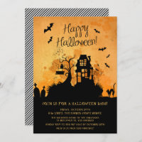Maison Hantée éffrayante Halloween Fête Invitation