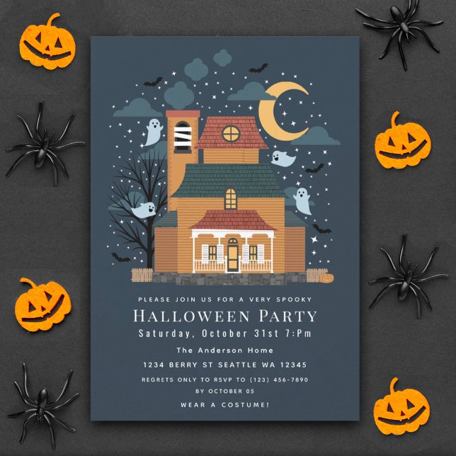 Maison Hantée éffrayante Halloween Fête Invitation (Créateur téléchargé)