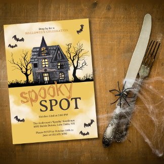 Maison Hantée éffrayante Halloween Fête Invitation