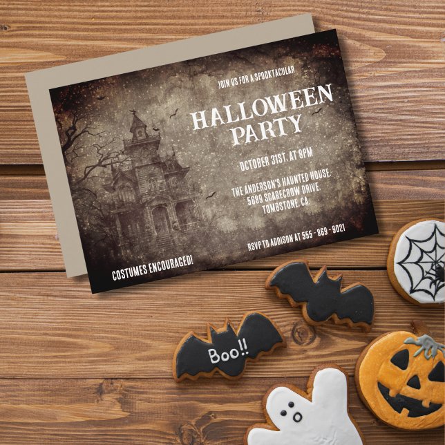 Maison Hantée Gothique Halloween Invitation de la  (Créateur téléchargé)