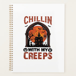 Maison hantée Halloween Chillin Creeps Lune Orange