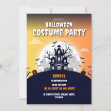 Maison hantée Halloween Costume Fête Invitation