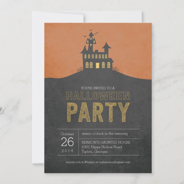 Maison hantée Halloween Fête Invitation (Devant)