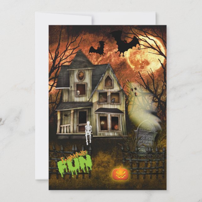 Maison hantée Halloween Fête Invitation (Devant)