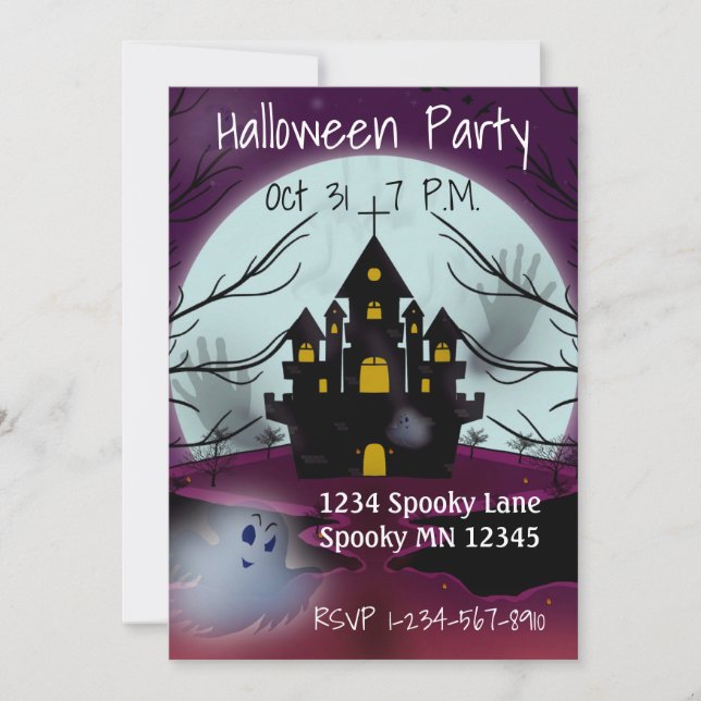 Maison hantée Halloween Fête Invitation (Devant)
