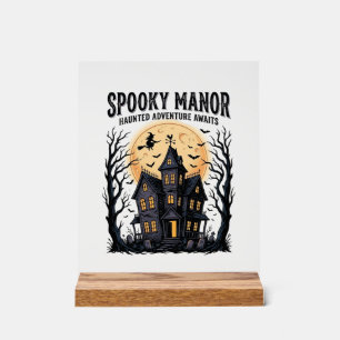 Maison Hantée Halloween Gravure Vintage Art Spooky