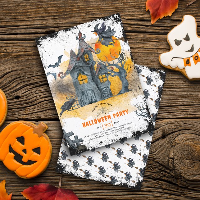 Maison hantée Invitation de fête d'Halloween (Créateur téléchargé)
