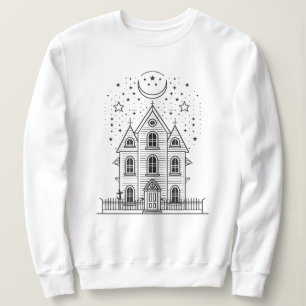 Maison hantée minimaliste Sweatshirt d'Halloween