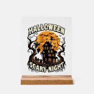 Maison Hantée Nuit Effrayante Halloween Pleine Lun