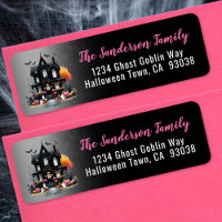 Maison Hantée Rose Halloween Adresse de Retour