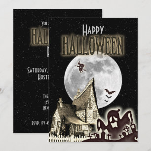 Maison Hantée vintage Halloween Fête Invitation