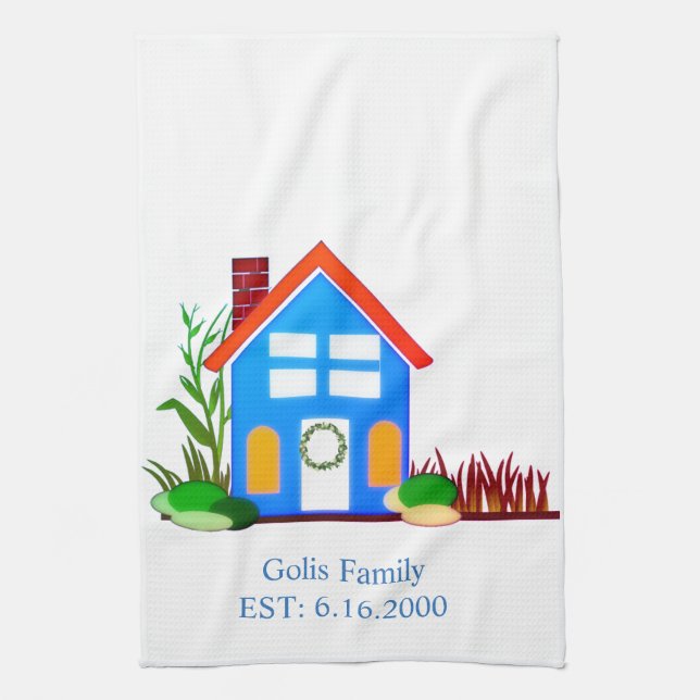 Maison / Nouvelle Maison Nom de famille Serviette  (Vertical)