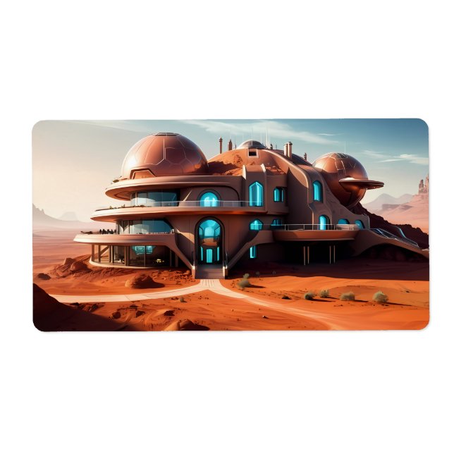 Maison Red Planet - AI Villa futuriste du désert (Devant)