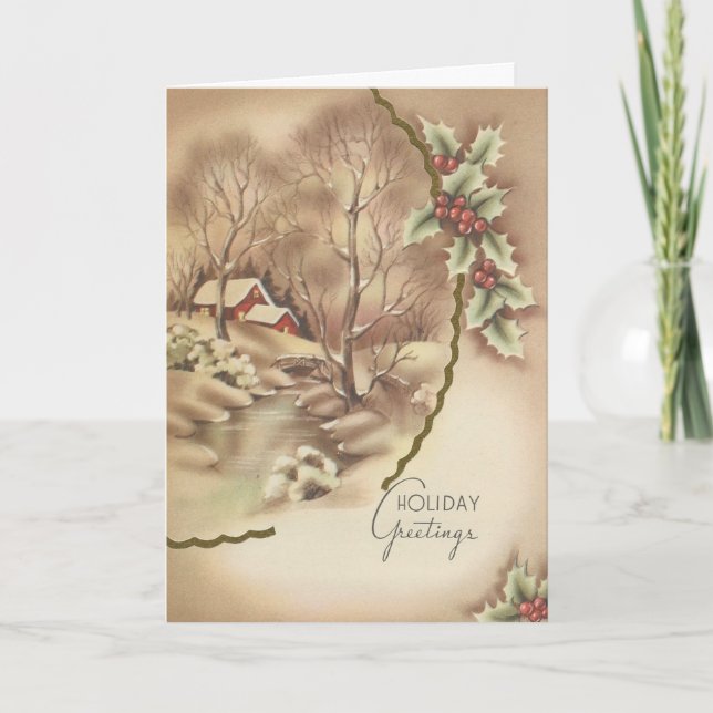 Maison vintage à la carte Noël (Devant)