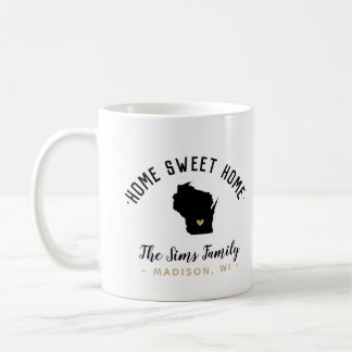 Maison Wisconsin Sweet Home Famille Monogramme Mug