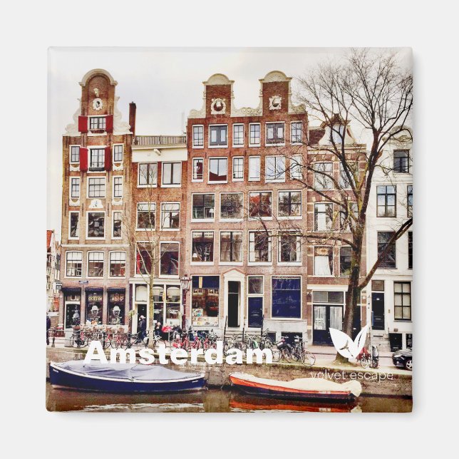 Maisons d'Amsterdam - aimant frigo par Velvet Esca (Devant)