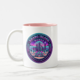 Maisons de l'île de Kharg Iran Mug Vaporwave