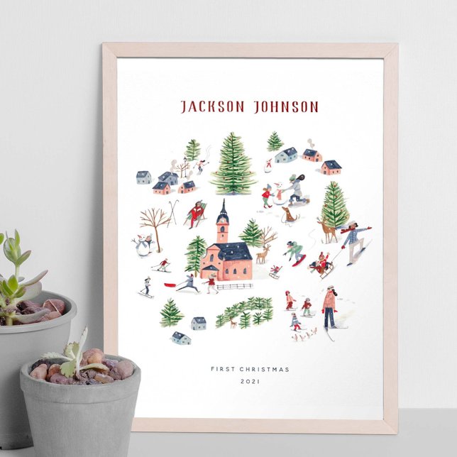Maisons de Noël de fêtes | Affiche | Impression d' (Créateur téléchargé)