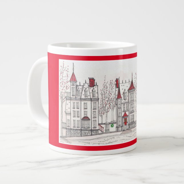 Maisons de Noël victoriennes Jumbo mug (Devant gauche)