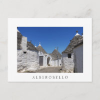 Maisons de Trulli, Alberobello, carte postale blan