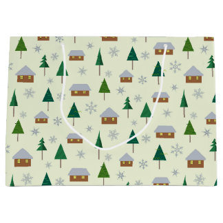 Maisons et sapins sac cadeau