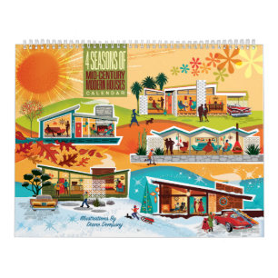 Maisons Modernes de Milieu de Siècle Calendrier -