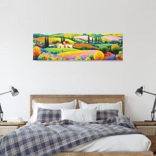 “Maisons Provençales” Wide Landscape Provence Canvas Print