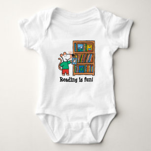 Maisy and a Bookshelf of Books Baby Bodysuit